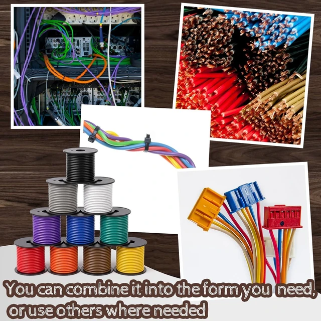 Alt view image 2 of 6 - Gauge Wire 10 Colors 50ft / Roll (500ft Total) Auto Wiring,12 Gauge 10 Spools of 12 Awg Primary Wire, 50ft Per Roll with Color Variety, Ideal for 12v Automotive Harness, Car Audio, Video Wiring