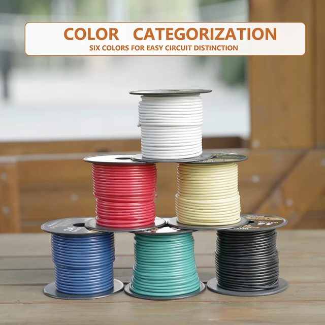 Alt view image 3 of 6 - 18 Gauge Wire Combo, CCA, 6 Colors, 100ft Rolls (600ft Total) Durable Copper Clad Aluminium, Low Voltage Electric Wire, 18 AWG Wire, Ideal for Heavy-Duty Auto & Home Projects, Insulated