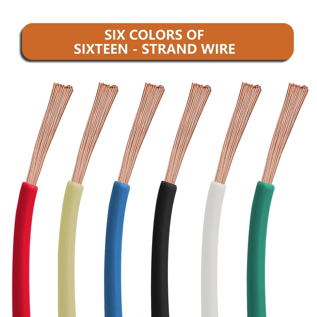 Alt view image 4 of 6 - 14 Gauge Wire Combo, CCA, 6 Colors, 100ft Rolls (600ft Total) Durable Copper Clad Aluminium, Low Voltage Electric Wire, 14 AWG Wire, Ideal for Heavy-Duty Auto & Home Projects, Insulated