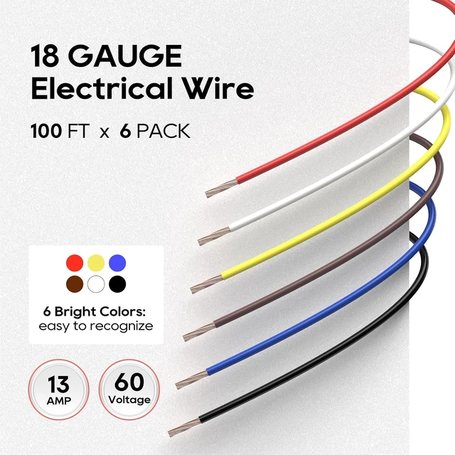 Alt view image 4 of 7 - 18 Gauge Electrical Wire Combo, 6 Colors, 100FT Each Automotive Wire, Copper Clad Aluminium Hook up Wire Kit for Car Audio,Automotive Wiring, LED Lighting,etc