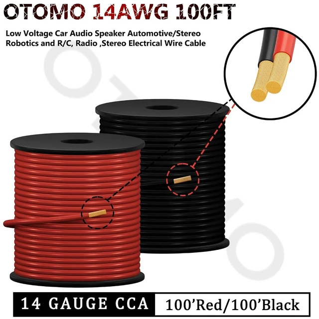 Alt view image 2 of 7 - 2 Rolls 100FT 14 Gauge CCA Automotive Primary Wire Single Conductor SAE J1128 Hook Up Electrical Wire Trailer Spool for Low Volts Towing Trailer RV Camper- Black/Red