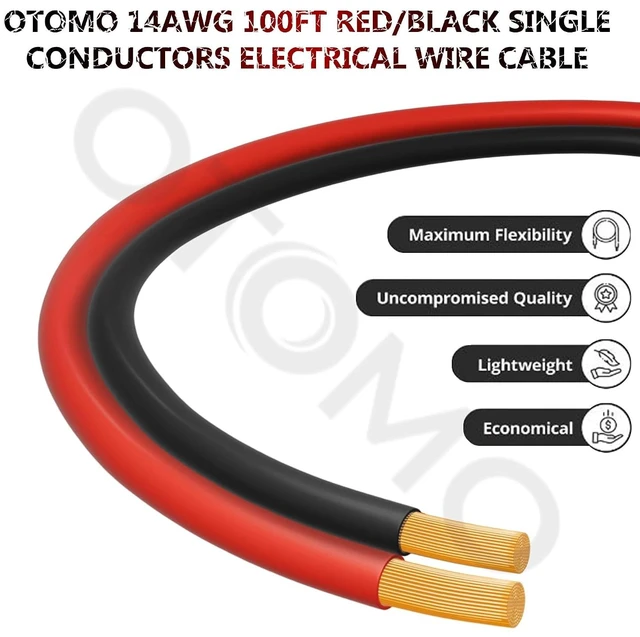 Alt view image 7 of 7 - 2 Rolls 100FT 14 Gauge CCA Automotive Primary Wire Single Conductor SAE J1128 Hook Up Electrical Wire Trailer Spool for Low Volts Towing Trailer RV Camper- Black/Red