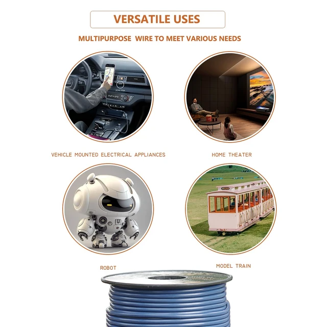 Alt view image 4 of 6 - 12 Gauge Automotive Wire Spool 2 Colors 100ft Each (200ft Total) Low Voltage Wire,Copper Clad Aluminum CCA, 12 AWG Electrical Wire for Low Voltage Projects, Car, Trailer, Led Strip, Diy