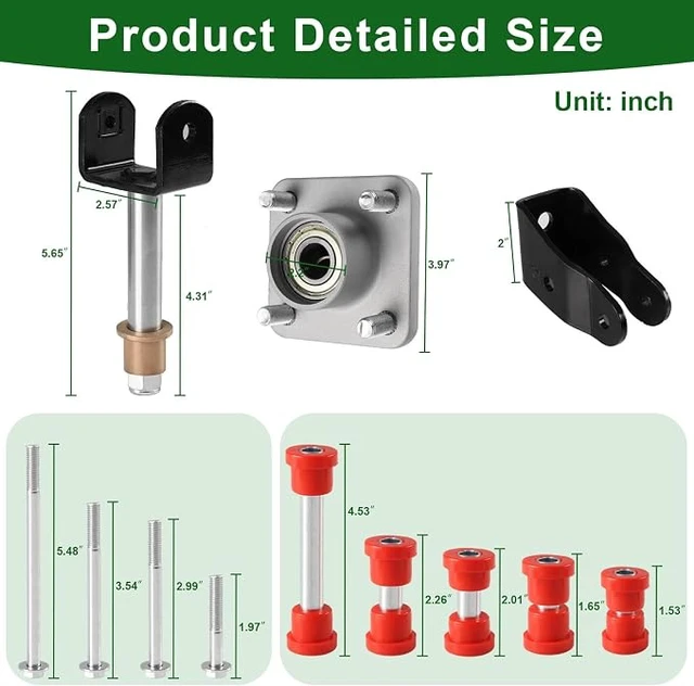 Alt view image 3 of 7 - Golf Cart Front End Repair Kit for Club Car Precedent Tempo Onward
Racing-Grade Polyurethane, Suspension Upgrade Seamless Steel Sleeve Screws, Reduce Noise, Deluxe Front & Rear Bushing Rebuild