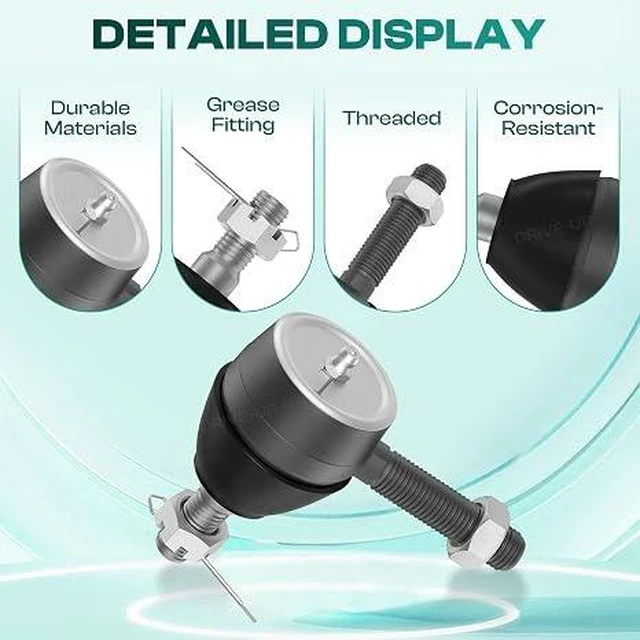 Alt view image 6 of 7 - Ball Joint Kit,Set of (3) Tie Rod End with grease fitting Fits for Club Car DS Golf Carts (1976-2008)