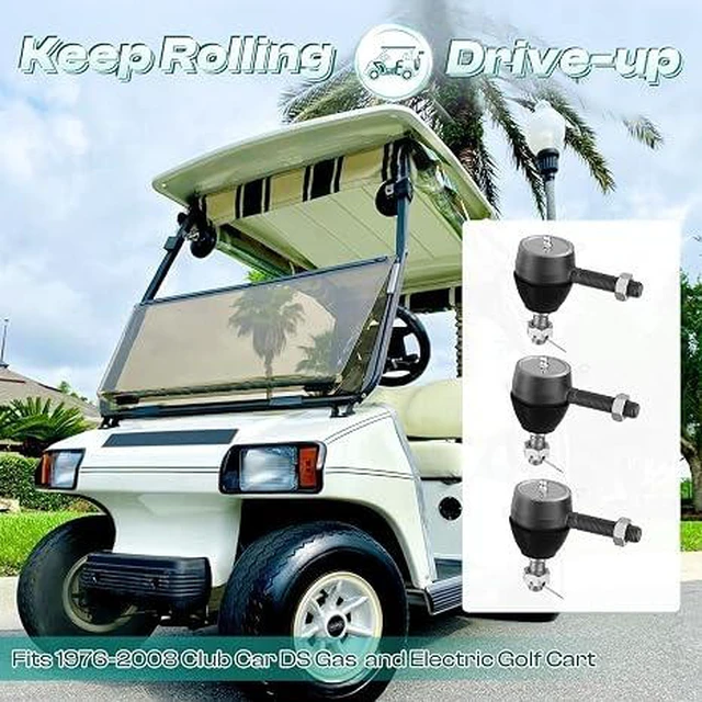 Alt view image 2 of 7 - Ball Joint Kit,Set of (3) Tie Rod End with grease fitting Fits for Club Car DS Golf Carts (1976-2008)