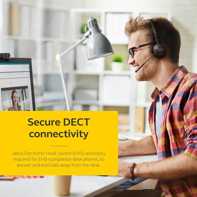 Alt view image 5 of 7 - Jabra Engage 65 SE (Second Edition) Wireless SingleEar Headset with Mic, DECT Wireless Performance, Advanced Noise-Cancelling Microphone, All-Day Battery Life, Ideal for Office and Call Center