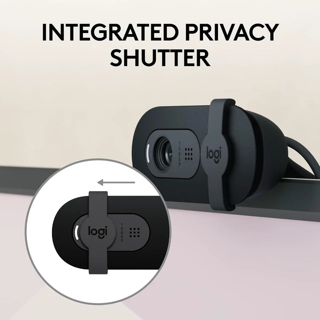 Alt view image 3 of 7 - 4 Pack Logitech Brio 101 Full HD 1080p Webcam for Meetings,Streaming,Desktop,Laptop,PC - Built-in Mic,Shutter,Works with Zoom,Microsoft Teams,Nintendo Switch 2s New GameChat Mode,USB-A,-Black