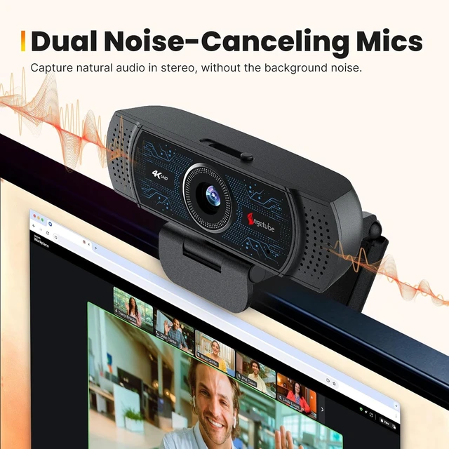 Alt view image 2 of 7 - 4K Webcam for PC w/Microphone, USB Web Cam Built-in Privacy Cover, PDAF Auto Focus, 1080p 60FPS, 12MP Sensor, USB-A/C, HD Computer Web Camera for Desktop Mac Laptop, Work w/ Meetings Streaming