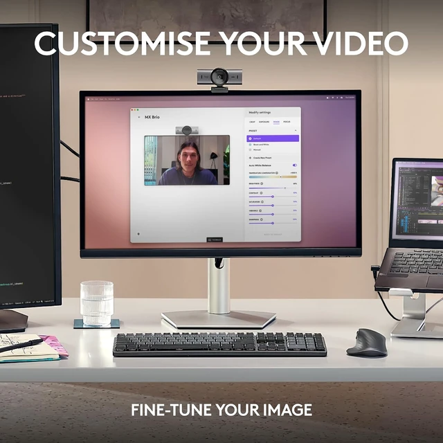 Alt view image 5 of 7 - Logitech MX Brio Ultra HD 4K Webcam Collaboration and Streaming - Graphite - Ideal for collaboration and streaming, Show Mode, works with Microsoft Teams, Zoom, Google Meet, Nintendo Switch 2