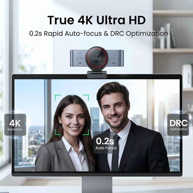 Alt view image 3 of 7 - EMEET C960 Ultra 4K Webcam for Mac & PC, 1/1.5" Large Sensor, Metal Body 0.2s Autofocus, DRC, Whiteboard Mode, Built-in Privacy Cover, 2 Mics, USB Webcam 4K for Meetings, Streaming, Content Creation