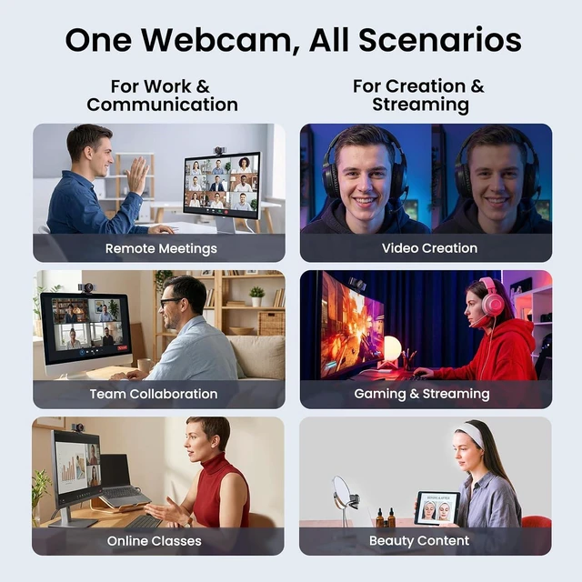 Alt view image 4 of 7 - EMEET C960 Ultra 4K Webcam for Mac & PC, 1/1.5" Large Sensor, Metal Body 0.2s Autofocus, DRC, Whiteboard Mode, Built-in Privacy Cover, 2 Mics, USB Webcam 4K for Meetings, Streaming, Content Creation