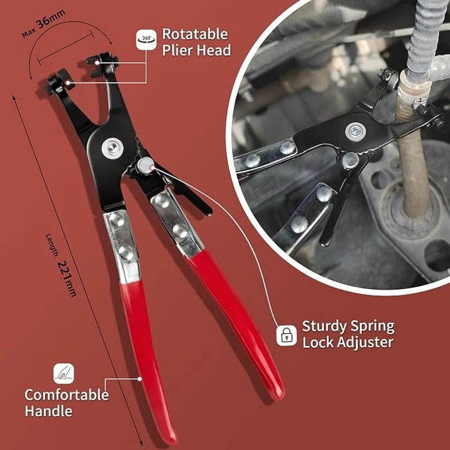 Alt view image 4 of 7 - 10 Pieces Electrical Disconnect Pliers for Cars, Automotive Electrical Plug Connector Disconnect Tool and Connector Separator and Hose Clamp Pliers, Fuel Line Tool and Auto Trim Removal Tool Set