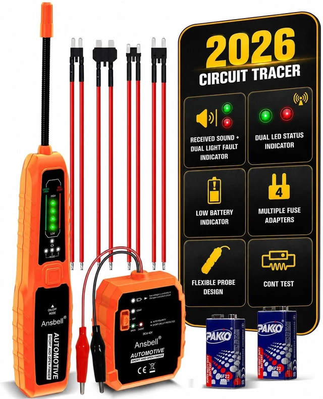 Main image of Automotive Wire Tracer, Short & Open Finder, Broken Wire Detector
DC 6-42V Cable Tracker, Broken Wire Locator, Electrical Fault Tracer, Circuit Tester & Auto Wire Locator