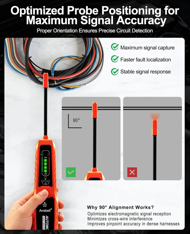 Alt view image 3 of 7 - Automotive Wire Tracer, Short & Open Finder, Broken Wire Detector
DC 6-42V Cable Tracker, Broken Wire Locator, Electrical Fault Tracer, Circuit Tester & Auto Wire Locator