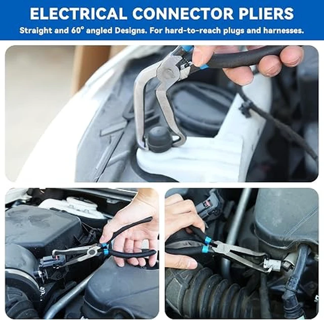 Alt view image 3 of 7 - 13PCS Electrical Disconnect Pliers Set for Car Original Blue Series
Electrical Connector Removal Tool & Fuel Line Disconnect Tool Set , Hose, Car Harness, Auto Radiator, with 2 Storage Bags