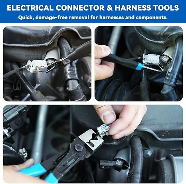 Alt view image 5 of 7 - 13PCS Electrical Disconnect Pliers Set for Car Original Blue Series
Electrical Connector Removal Tool & Fuel Line Disconnect Tool Set , Hose, Car Harness, Auto Radiator, with 2 Storage Bags