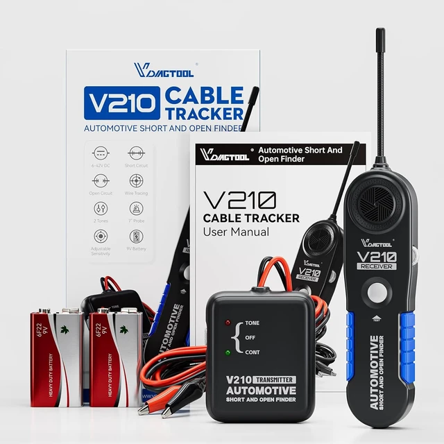 Alt view image 4 of 7 - V210 Wire Tracer Circuit Breaker Finder, Automotive Circuit Tester Open & Short Circuit Finder, Broken Wire Detector Tool Cable Tracker Break Locator Electrical DC 6-42V Low Voltage