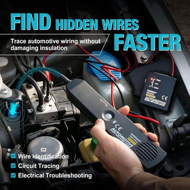 Alt view image 3 of 7 - EM415Pro Automotive Circuit Tracer, DC 6-42V Wire Tracker Tool Trace Hidden Wires, Breaks And Shorts With Audio Signals, Flexible Probe And Sensitivity Control For Vehicle Testing