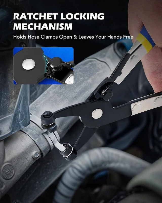 Alt view image 5 of 7 - OMT 9pcs Hose Clamp Pliers for Fuel Oil & Water Hoses
Automotive Long Reach Hose Clamp Remover Kit with Flexible Wire Clic R Type Swivel Jaw Flat Band Pliers Case, Blue