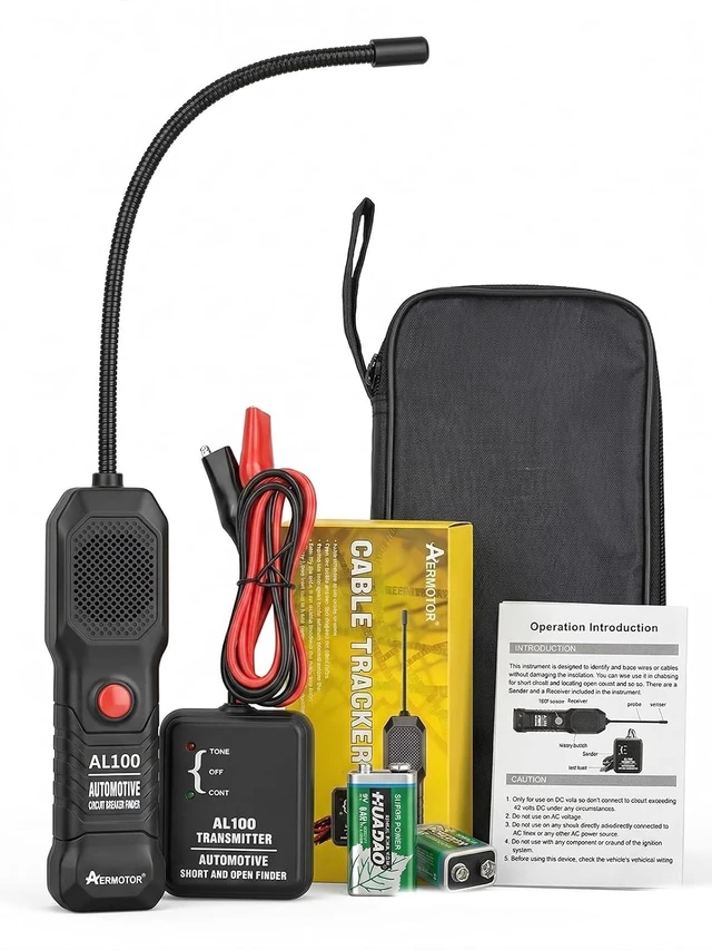Alt view image 5 of 7 - AL100 Wire Tracer Electrical Automotive Short and Open Finder Solderstick Circuit Tester Break Finder Fault Probe Wire Detector Tool Electrical DC 6-42V Non Touch Wire Toner Tracer,Black