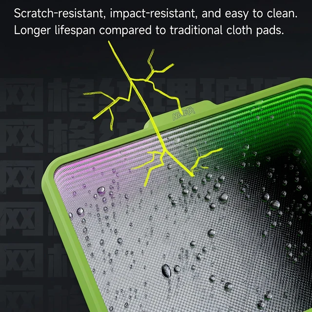Alt view image 6 of 7 - Professional Esport Tempered Glass Gaming Mouse Pad, Ultra-Smooth Surface Infinite RGB Gaming Mouse Pad for FPS Games And Gamers - Green