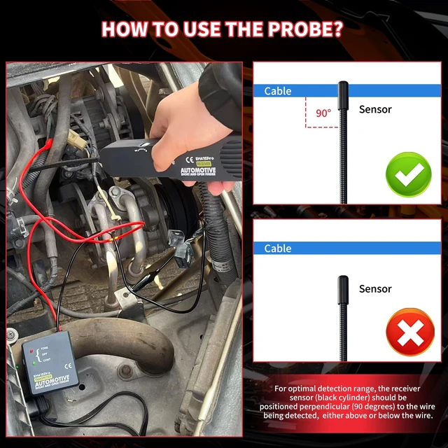 Alt view image 2 of 7 - Automotive Wire Tracer Electrical with Battery, EM415Pro Automotive Short & Open Finder Circuit Tester, DC 6-42V Fault Probe Cable Tracer, Circuit Breaker Finder for Car, Boat, Trailer etc