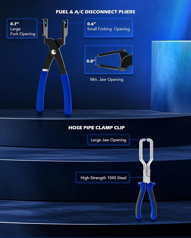 Alt view image 7 of 7 - OMT14pc Fuel Line Pliers &Hose Clamp Pliers Set, Fuel Line Disconnect Tool
Hose Clamp Disconnect Tool with Fuel Filter Caliper Pipe, Heavy-Duty Hose Removal Pliers, Car Pipe Repair Set for Auto Line