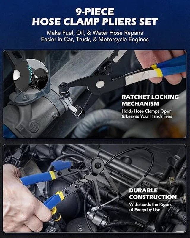 Alt view image 3 of 7 - OMT14pc Fuel Line Pliers &Hose Clamp Pliers Set, Fuel Line Disconnect Tool
Hose Clamp Disconnect Tool with Fuel Filter Caliper Pipe, Heavy-Duty Hose Removal Pliers, Car Pipe Repair Set for Auto Line