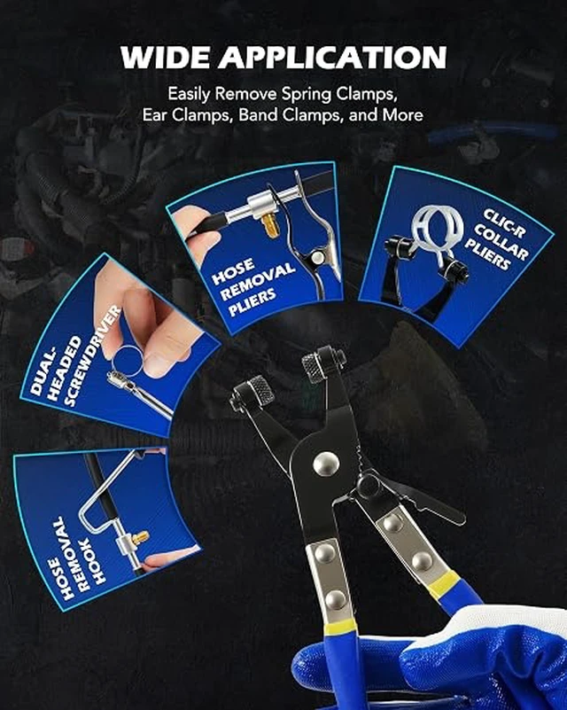 Alt view image 4 of 7 - OMT14pc Fuel Line Pliers &Hose Clamp Pliers Set, Fuel Line Disconnect Tool
Hose Clamp Disconnect Tool with Fuel Filter Caliper Pipe, Heavy-Duty Hose Removal Pliers, Car Pipe Repair Set for Auto Line
