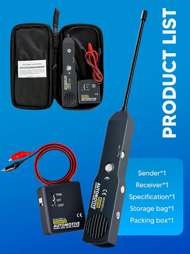 Alt view image 5 of 7 - Automotive Circuit Tester, DC 6-42V EM415pro Wire Tracer Automotive Short and Open Finder, Broken Wire Detector Tool with 7 Inch Flexible Probe for Cars Diagnostics