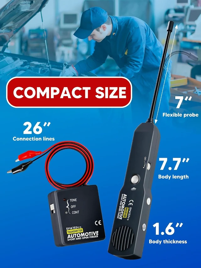 Alt view image 7 of 7 - Automotive Circuit Tester, DC 6-42V EM415pro Wire Tracer Automotive Short and Open Finder, Broken Wire Detector Tool with 7 Inch Flexible Probe for Cars Diagnostics