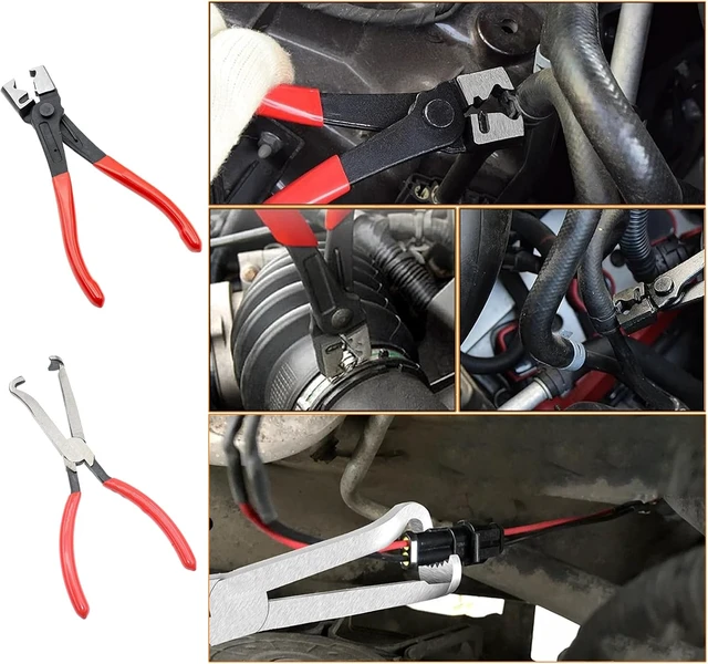 Alt view image 4 of 7 - 16 Pcs Hose Clamp Pliers Set, Hose Clamp Removal and Installation Tool
with Long Flexible Plier & Electrical Disconnect Pliers for Automotive Coolant Radiator Heater, Water Hoses, Fuel Lines