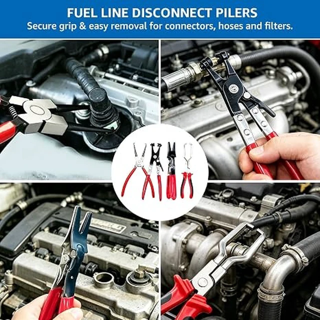 Alt view image 3 of 7 - 14PCS Automotive Electrical Disconnect Pliers Set: High-Carbon Steel
No Missing Connector Removal Tools for Car Harness, Hose, Fuel Line, Cooling, Door Panel, Dashboard & Engine Bay Repair