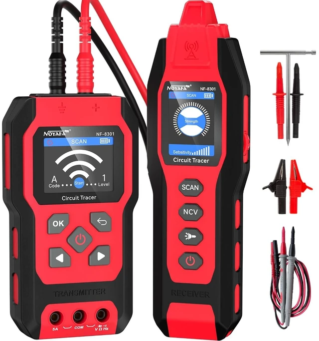Main image of NF-8301 Circuit Tracer, Underground Wire Locator &Digital Multimeter 8 Level Sensitivity Adjustment, Rechargeable Wire Tracer for Fuses, Irrigation, Wall Wires