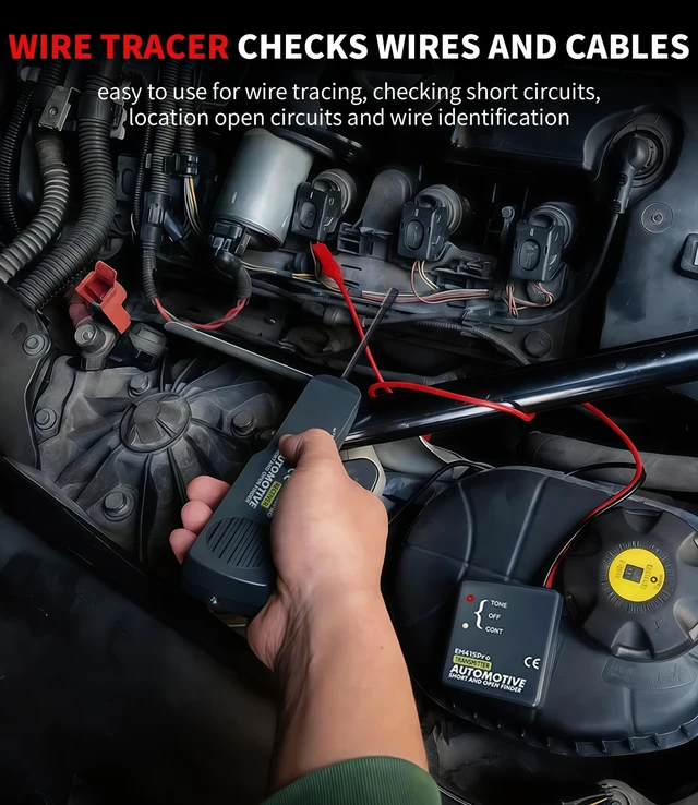 Alt view image 7 of 7 - EM415pro Automotive Wire Tracer, 642V DC Short&Open Circuit Finder wire break locator with Battery broken wire detector tool with 7 inch Flexible Probe for Cars, trucks, Boat, Motorcycles