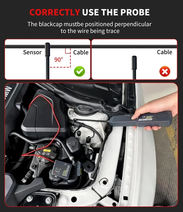 Alt view image 2 of 7 - EM415pro Automotive Wire Tracer, 642V DC Short&Open Circuit Finder wire break locator with Battery broken wire detector tool with 7 inch Flexible Probe for Cars, trucks, Boat, Motorcycles