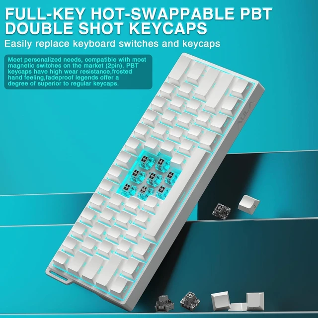 Alt view image 7 of 7 - Aula WIN60 HE - 60% Mechanical Gaming Keyboard Wired, Hall Effect Magnetic Switch Hot Swappable, Adjustable Actuation RT Mode, 8000 Hz Polling Rate, RGB Keyboard 60 Percent Compact Design for PC
