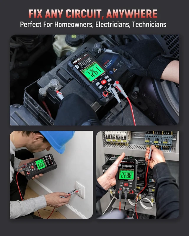 Alt view image 3 of 7 - Digital Multimeter Wire Tracer Kit with NCV Voltmeter for Home DIY 3-in-1 Tester , Find Hidden Cables, Work Standalone, True RMS 4000 Counts, RJ45 RJ11 Detector, Temperature, for Car Repair