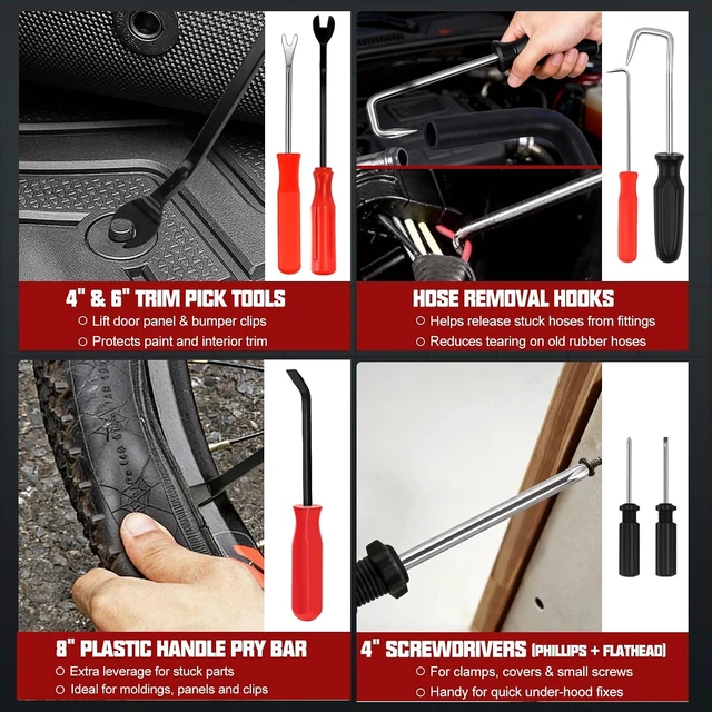 Alt view image 7 of 7 - 39-Piece Automotive Fuel Line Pliers Set, Fuel Line Disconnect Tool Kit & Hose Clamp Tool Set with Electrical Disconnect Pliers, Terminal Pin Removal Tools, Pinch-Off Clamps & Toolbox