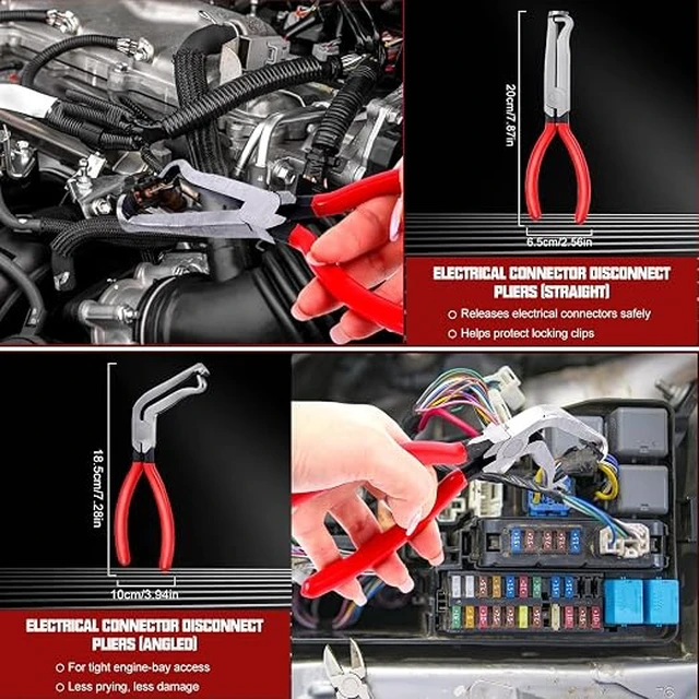 Alt view image 4 of 7 - 39-Piece Automotive Fuel Line Pliers Set, Fuel Line Disconnect Tool Kit & Hose Clamp Tool Set with Electrical Disconnect Pliers, Terminal Pin Removal Tools, Pinch-Off Clamps & Toolbox