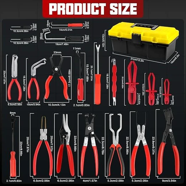 Alt view image 5 of 7 - 39-Piece Automotive Fuel Line Pliers Set, Fuel Line Disconnect Tool Kit & Hose Clamp Tool Set with Electrical Disconnect Pliers, Terminal Pin Removal Tools, Pinch-Off Clamps & Toolbox