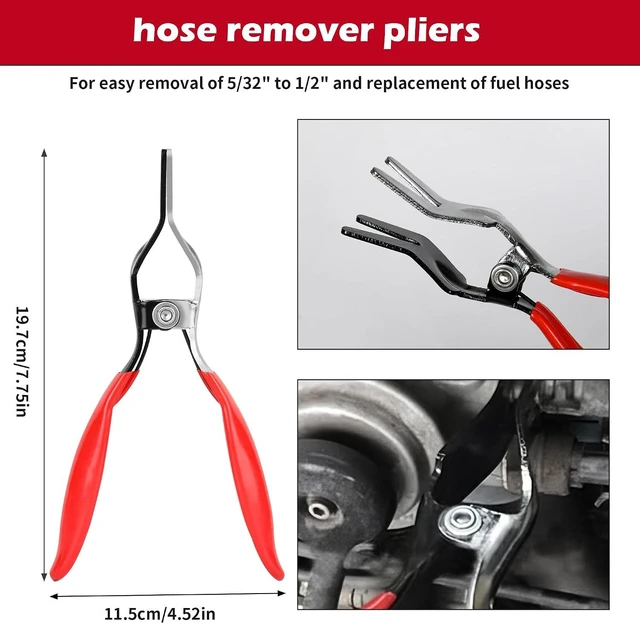 Alt view image 7 of 7 - 9Pcs Fuel Line Disconnect Pliers Set with Storage Case
9" Fuel Filter Caliper, Removal/CV Joint Boot Clamp/Flat Hose Clamp/30 Degree Disconnect Pliers Set for Auto Maintenance