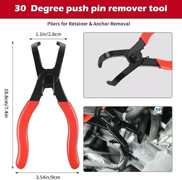 Alt view image 5 of 7 - 9Pcs Fuel Line Disconnect Pliers Set with Storage Case
9" Fuel Filter Caliper, Removal/CV Joint Boot Clamp/Flat Hose Clamp/30 Degree Disconnect Pliers Set for Auto Maintenance