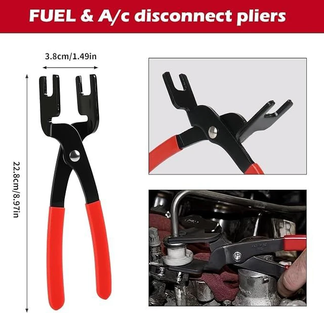 Alt view image 4 of 7 - 9Pcs Fuel Line Disconnect Pliers Set with Storage Case
9" Fuel Filter Caliper, Removal/CV Joint Boot Clamp/Flat Hose Clamp/30 Degree Disconnect Pliers Set for Auto Maintenance