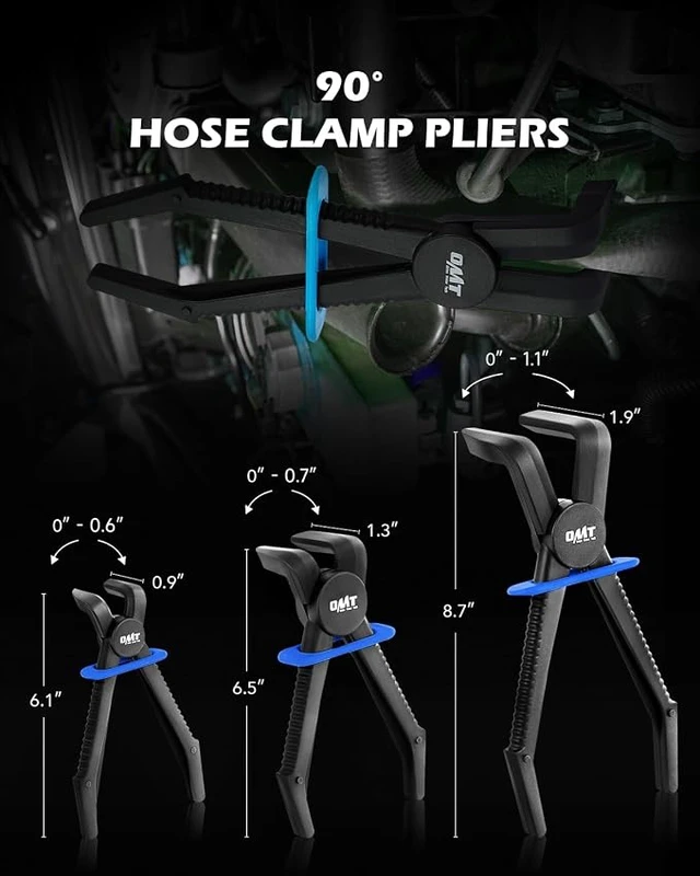 Alt view image 5 of 7 - OMT Hose Pinch Off Pliers Set, 6Pc Line Clamp With Straight & 90° Pliers
Fits 0.4" To 2.6" Hoses, Slide-Locking Design For Secure Hold, Hands-Free Fluid Control, For Brake, Fuel & Coolant Lines