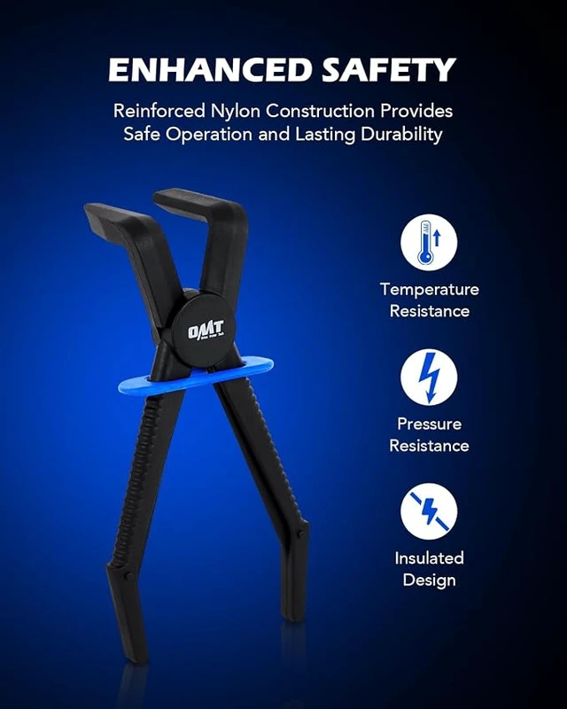 Alt view image 6 of 7 - OMT Hose Pinch Off Pliers Set, 6Pc Line Clamp With Straight & 90° Pliers
Fits 0.4" To 2.6" Hoses, Slide-Locking Design For Secure Hold, Hands-Free Fluid Control, For Brake, Fuel & Coolant Lines