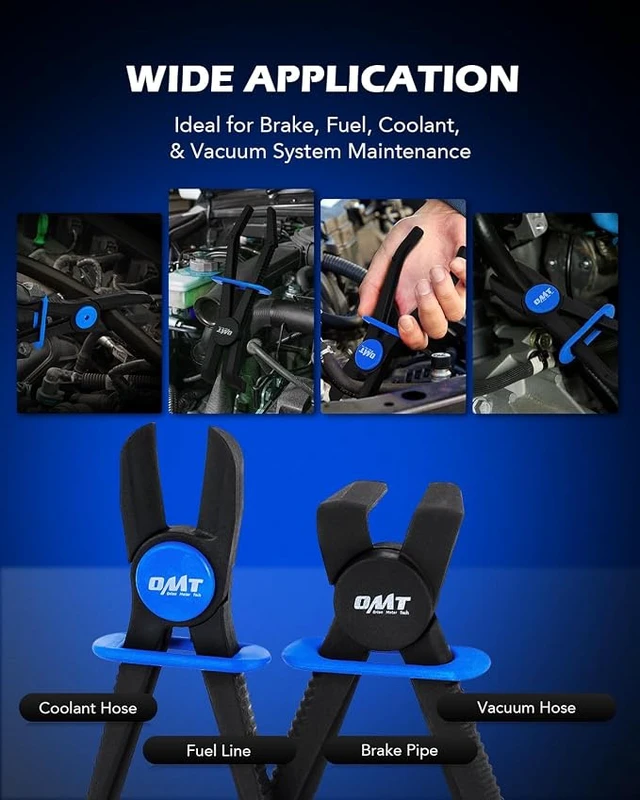 Alt view image 3 of 7 - OMT Hose Pinch Off Pliers Set, 6Pc Line Clamp With Straight & 90° Pliers
Fits 0.4" To 2.6" Hoses, Slide-Locking Design For Secure Hold, Hands-Free Fluid Control, For Brake, Fuel & Coolant Lines
