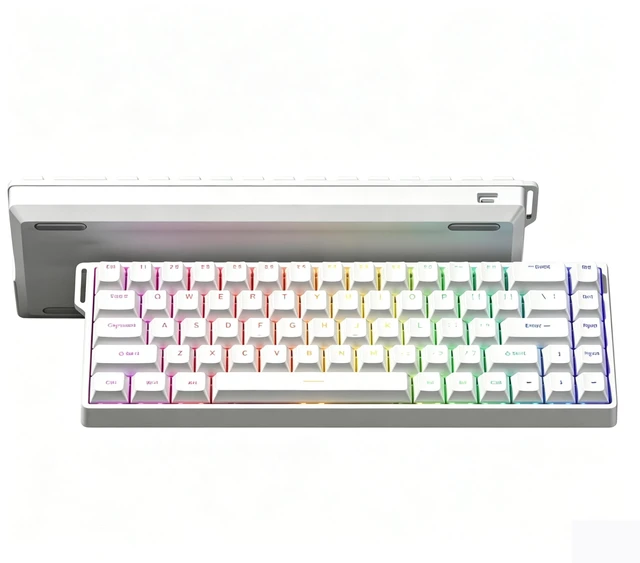 Main image of 68 Keys HE Mechanical Gaming Keyboard 60%, Hall Effect Magnetic Switch, Fast Trigger Mode Adjustable Actuation, 8000Hz Polling Rate, RGB Backlit, Wired Keyboard for Laptop/PC Gamer White