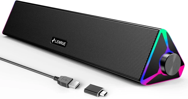 Main image of Computer Speakers for Desktop,PC Speakers with Single USB for Power and Stereo Sound,Touch Lights Gaming Speakers Sound bar for Desktop PC Laptop(USB-C Adapter Included)